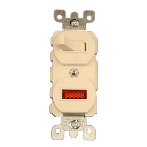 Leviton 15 Amp Commercial Grade Combination Single Pole Toggle Switch And Neon Pilot Light