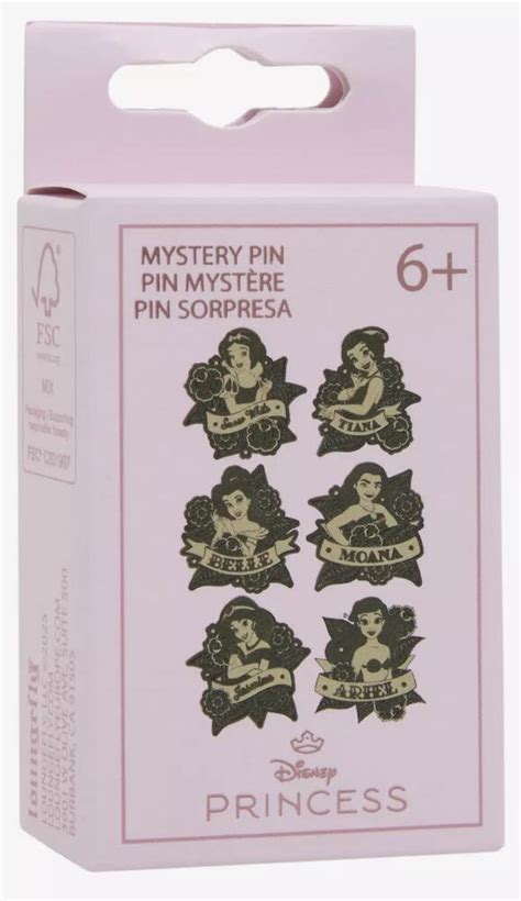 Hot Topic Princess Black White Tattoo Blind Box Unopened Box Pin