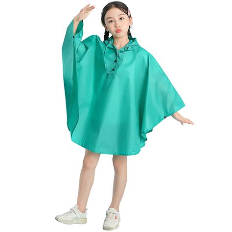 Toddler Rain Ponchos Kids Boys Girls Students Solid Color Outdoor