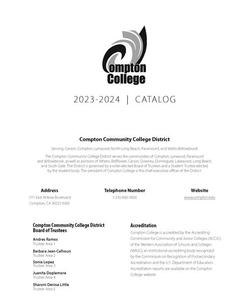 Compton College Catalog