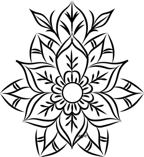 Tribal tattoo of a flower 34486624 Vector Art at Vecteezy