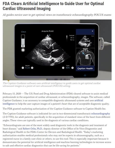 Winfocus Iberia FDA Clears Artificial Intelligence To Guide User For