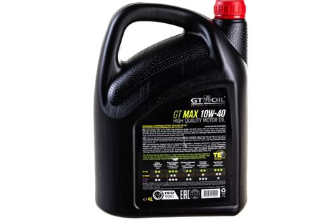 Масло GT OIL Max SAE 10W-40 API SN/CF, 4 л 8809059410004 - выгодная ...