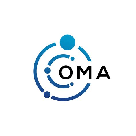 Oma Letter Technology Logo Design On White Background Oma Creative