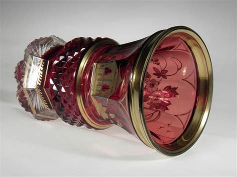 Bohemian Ruby Glass Goblet Gold Paint Chinoiserie Motive 19th 20th Century At 1stdibs Ruby