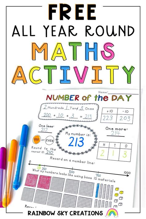 Free Year Round Maths Activity Math Activities Elementary School