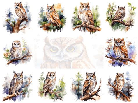 Owl Watercolor Illustration Graphic By Andreas Stumpf Designs