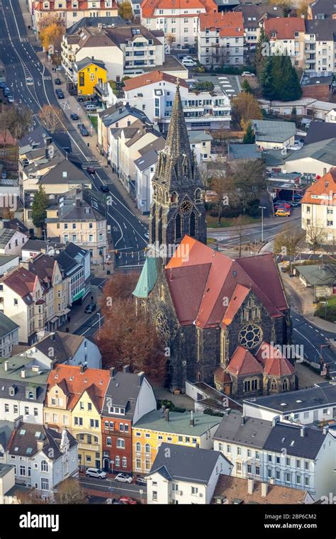 Luftaufnahme Evangelische Christuskirche Bahnhofstrasse Stadtansicht