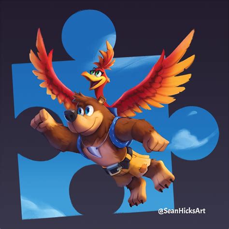 207491 Safe Artistseanhicksart Banjo Banjo Kazooie Kazooie