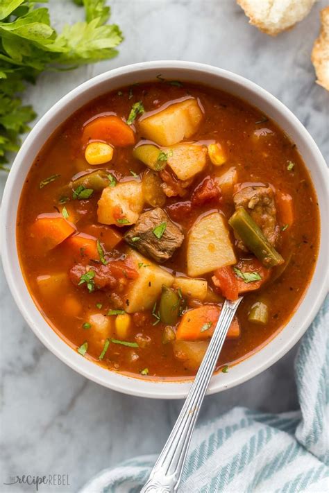 Crockpot Vegetable Beef Soup Recipe The Recipe Rebel