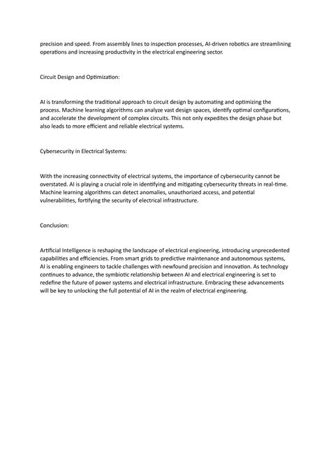 The Transformative Role of Artificial Intelligence in Electrical ... 