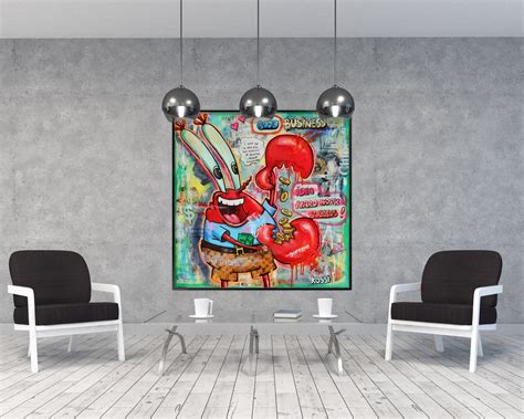 Mr. Krabs 100% Hand Painted Oil Painting on Canvas Pop Art - Etsy