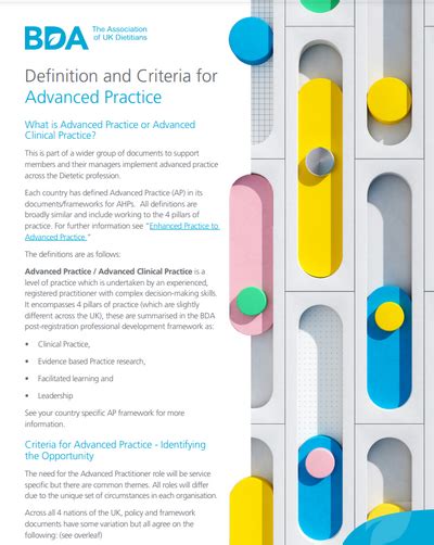 What Is The Criteria For Advanced Practice British Dietetic