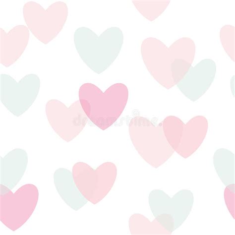 Vector Watercolor Cute Hearts In Pastel Colors Seamless Pattern