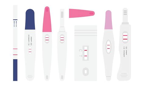 Set of positive pregnancy test result vector illustration. Pregnancy ...