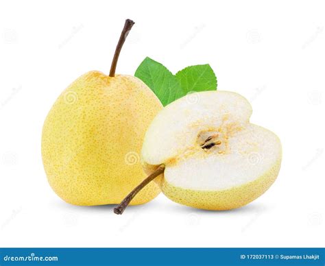 Yellow Pear Fruit Isolated On White Stock Image Image Of Nature