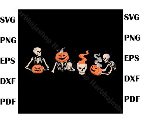 Spooky Halloween Svg Skeleton Coffee Pumpkin Svg File Hallo Inspire