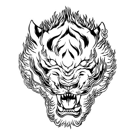 Tiger Head Illustration 36707527 Vector Art At Vecteezy