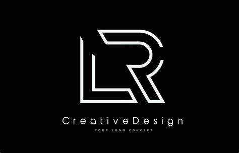 LR Letter Logo Design in Black White. 8533776 Vector Art at Vecteezy