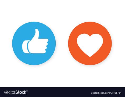 Thumbs Up And Heart Icon Royalty Free Vector Image