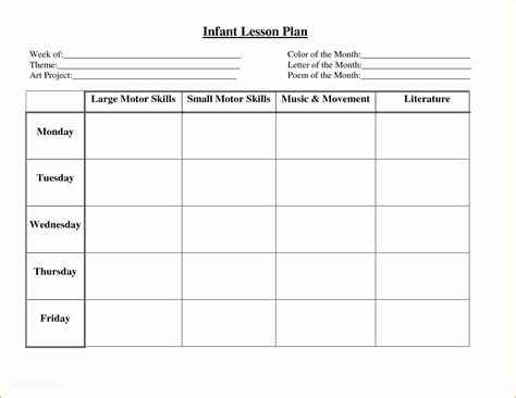 Free Blank Preschool Lesson Plan Templates Of Blank Preschool Lesson ...