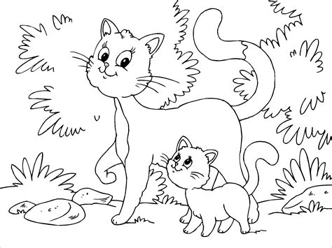 Разукрашки Кошки И Котята