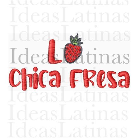 La Chica Fresa Embroidery Design Etsy