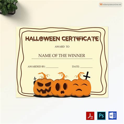 20 Best Halloween Award Certificate Templates Word Pdf