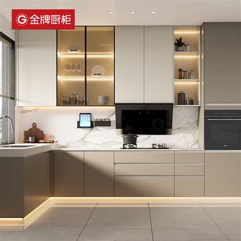 金牌厨柜整体橱柜定制小户型厨房橱柜石英石台面灶台柜套餐定做虎窝淘