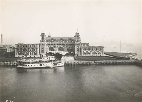 Ferry Docked at Immigration Station, Ellis Island - NYC in 1912