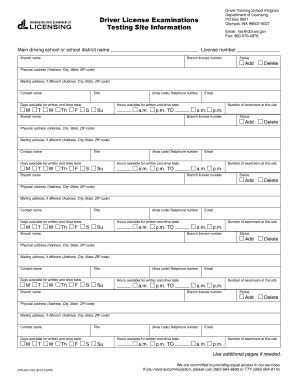 Fillable Online Dol Wa Driver License Examinations Testing Site