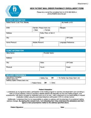 J Dhs Central Fill Mhla Pharmacy Patient Enrollment Form Docx