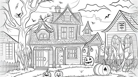 Halloween Coloring Pages For Adults And Kids Background, Halloween ...