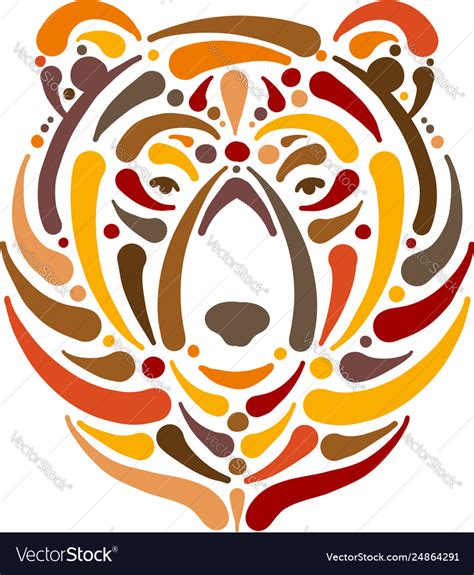 Bear face sketch for your design Royalty Free Vector Image