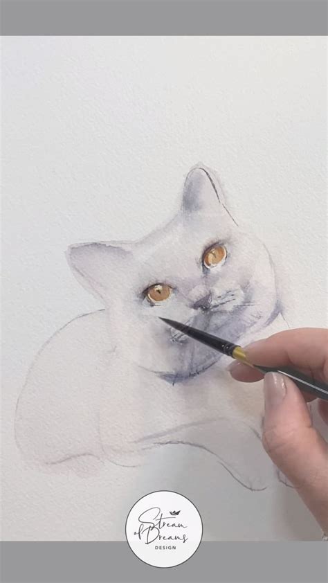 Painting a Cat in Watercolor | Stream of Dreams Design painting videos ...