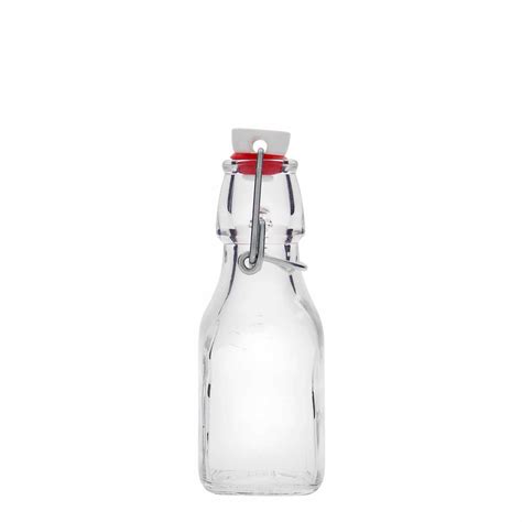 125 ml Glasflasche Swing quadratisch Mündung Bügelverschluss