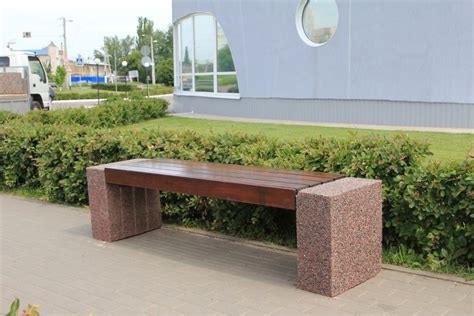 Скамья бетонная парковая без спинки Евро - купить с доставкой по ...