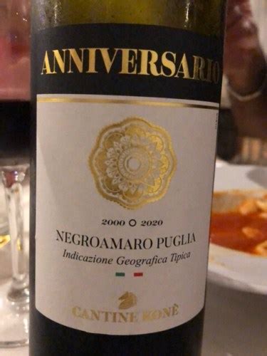 Cantine Kon Anniversario Negroamaro Puglia Vivino Us