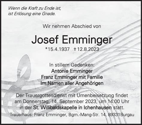 Trauer Josef Emminger Teckbote Trauerportal