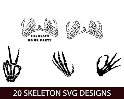 Skeleton Hand Svg Bundle Skeleton Bride Finger Svg Wedding Etsy