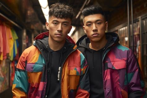 Premium Ai Image Asian Homosexual Gay Couple With A Flag High Quality Image Ai Generated