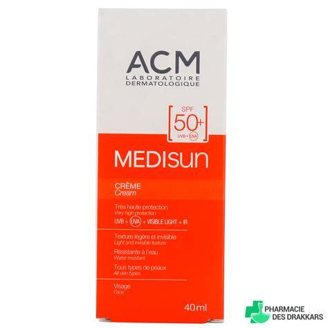 ACM Medisun crème solaire visage SPF50 Tous types de peau