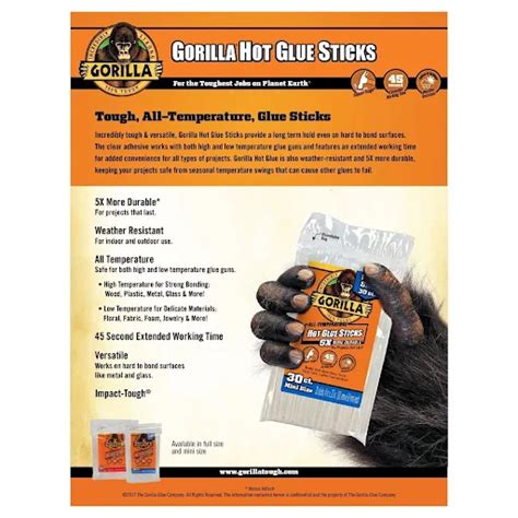 Gorilla Mini Hot Glue Sticks
