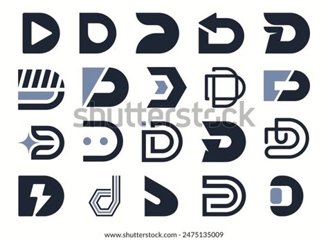 Iconic Letter D Logo Element Set Stock Vector (Royalty Free) 2475135009 ... 