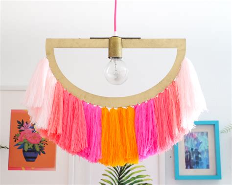 Diy Yarn Fringe Pendant Light A Kailo Chic Life