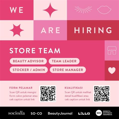 Lowongan Kerja Beauty Advisor Team Leader Store Manager Stocker