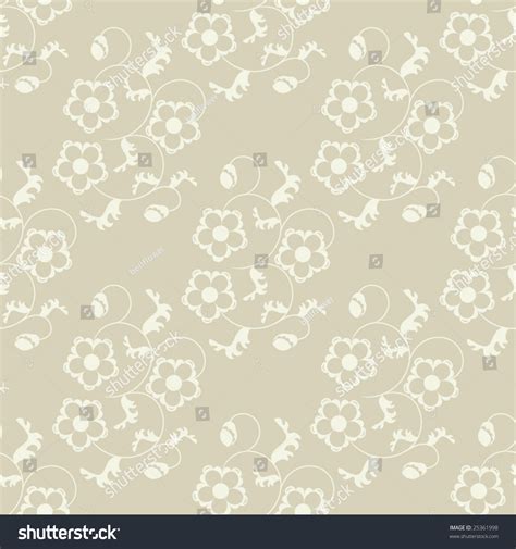 Vector Illustration Seamless Beige Flowers Background Stock Vector