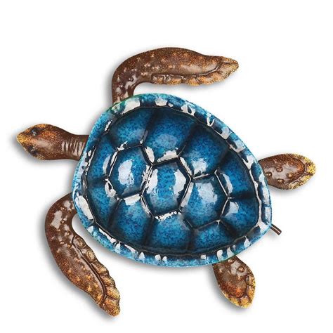 Cute And Baby Sea Turtle Wall Art Decor By Metal Ocean Figurines The