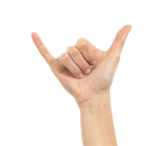 A Person S Hand Making The V Sign With Their Fingers Against A White