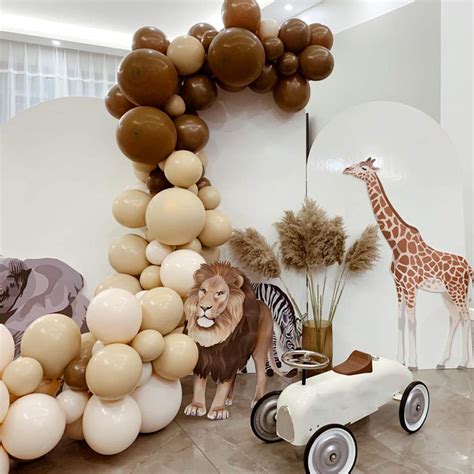 Brown Balloon Garland Kit Coffee Arch Nude Neutral Cream Teddy Bear Tan Safari Party Decorations